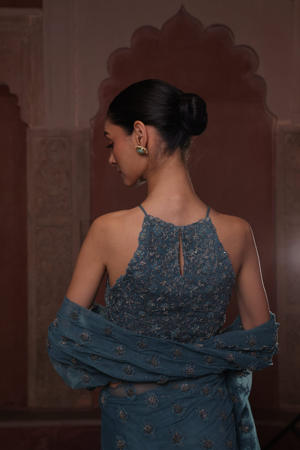 Majestic Jaipur Peacock Saree Set