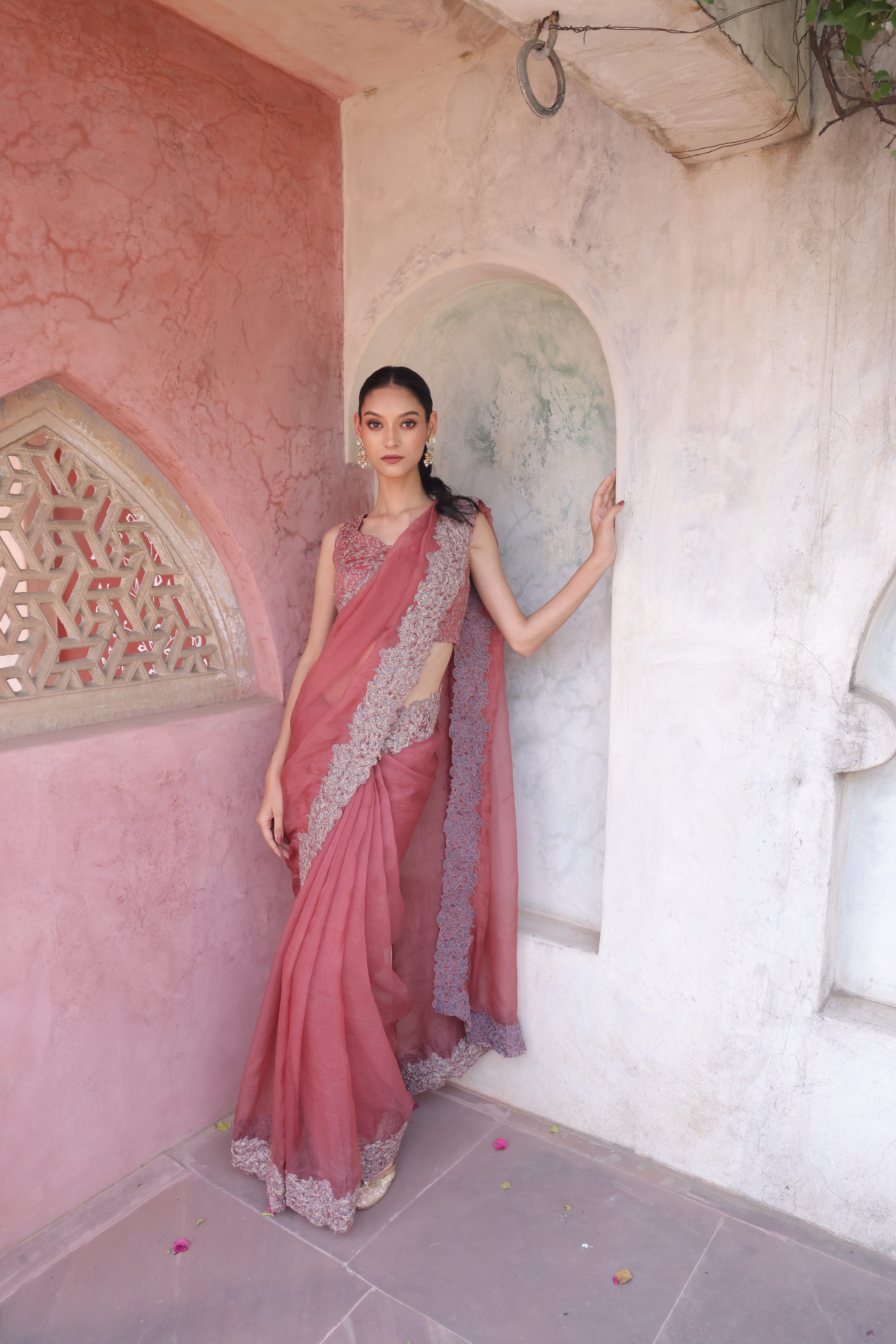 Rajasthani Rose Charm Saree