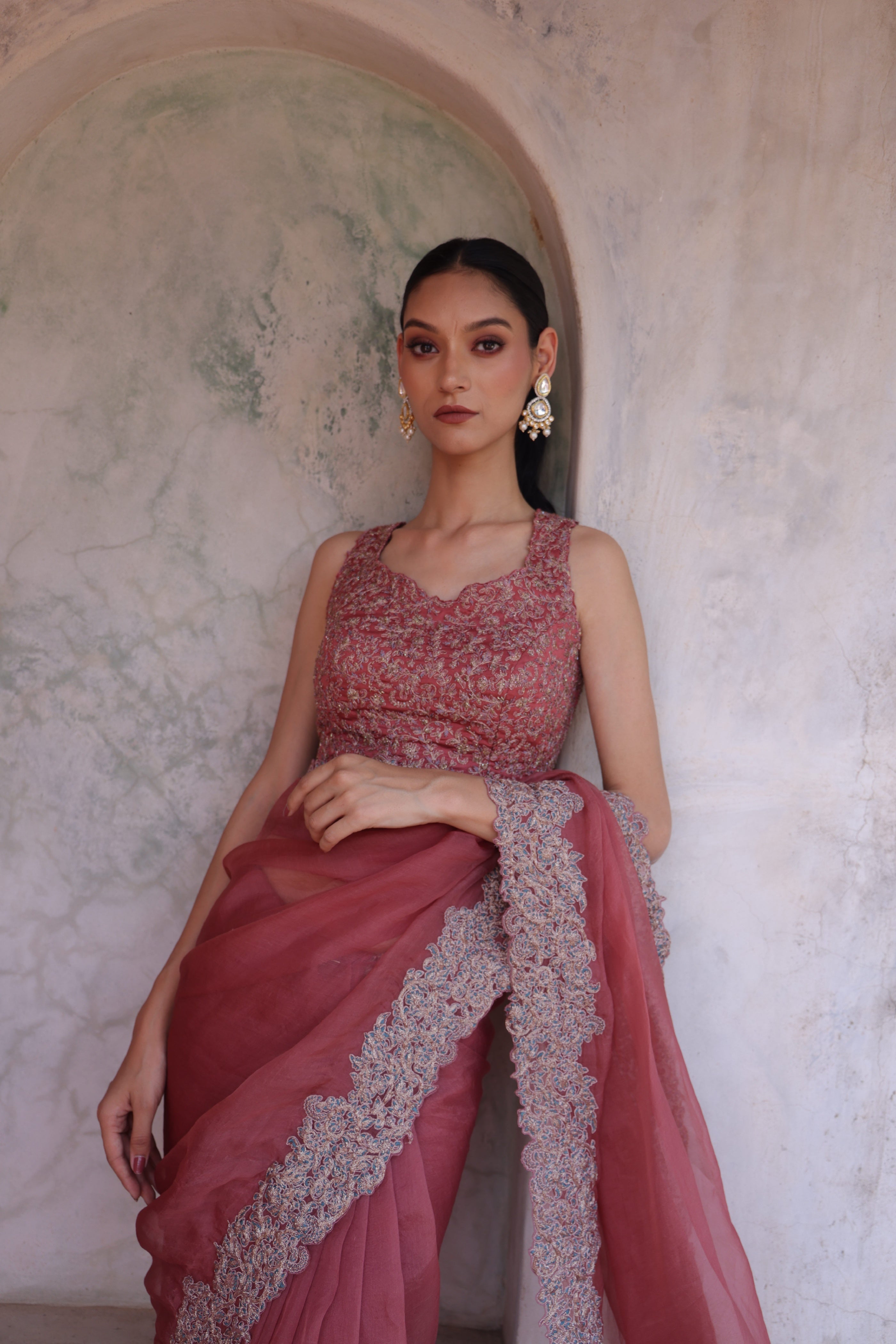 Rajasthani Rose Charm Saree