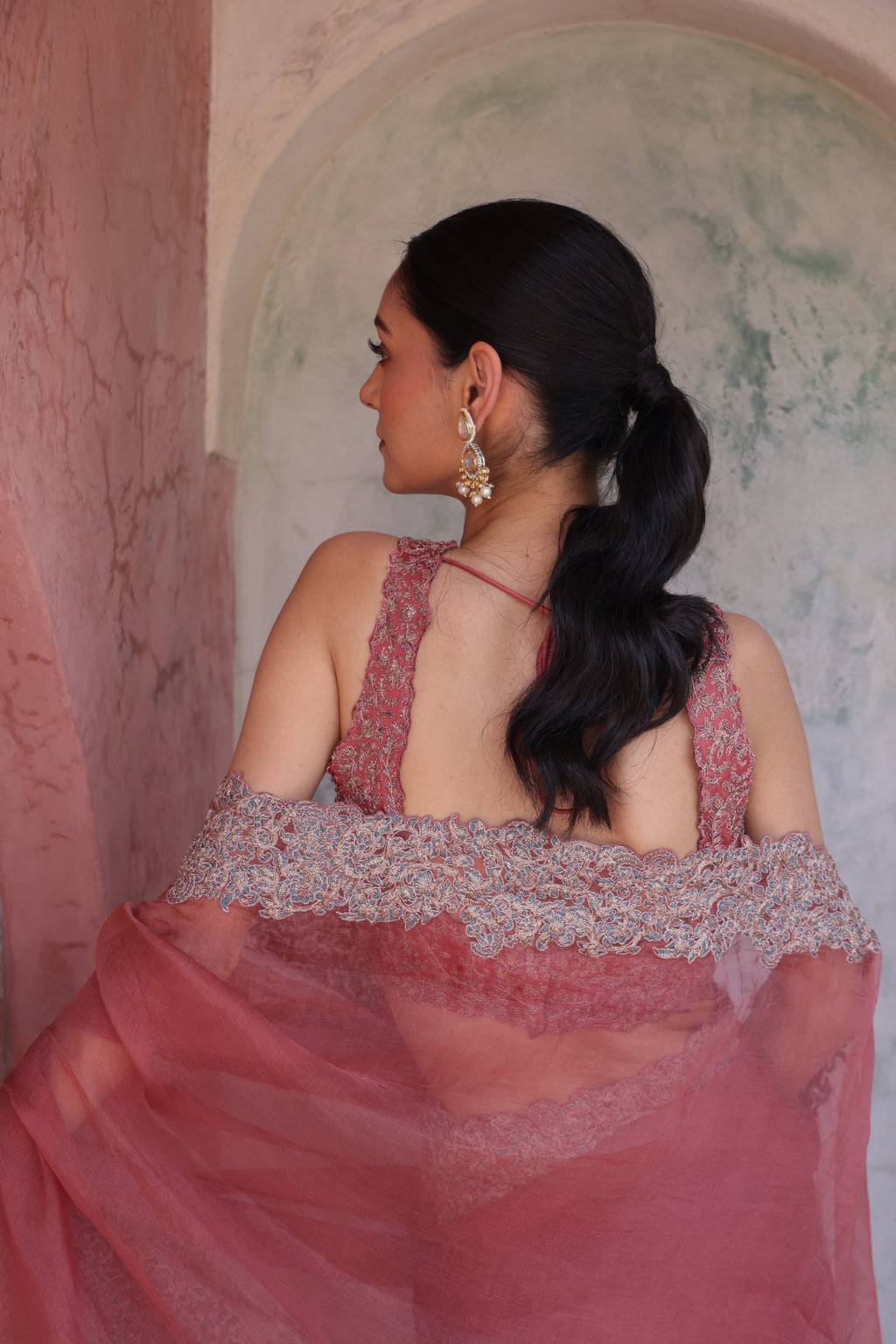 Rajasthani Rose Charm Saree