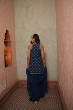 Royal Azure Sharara Set