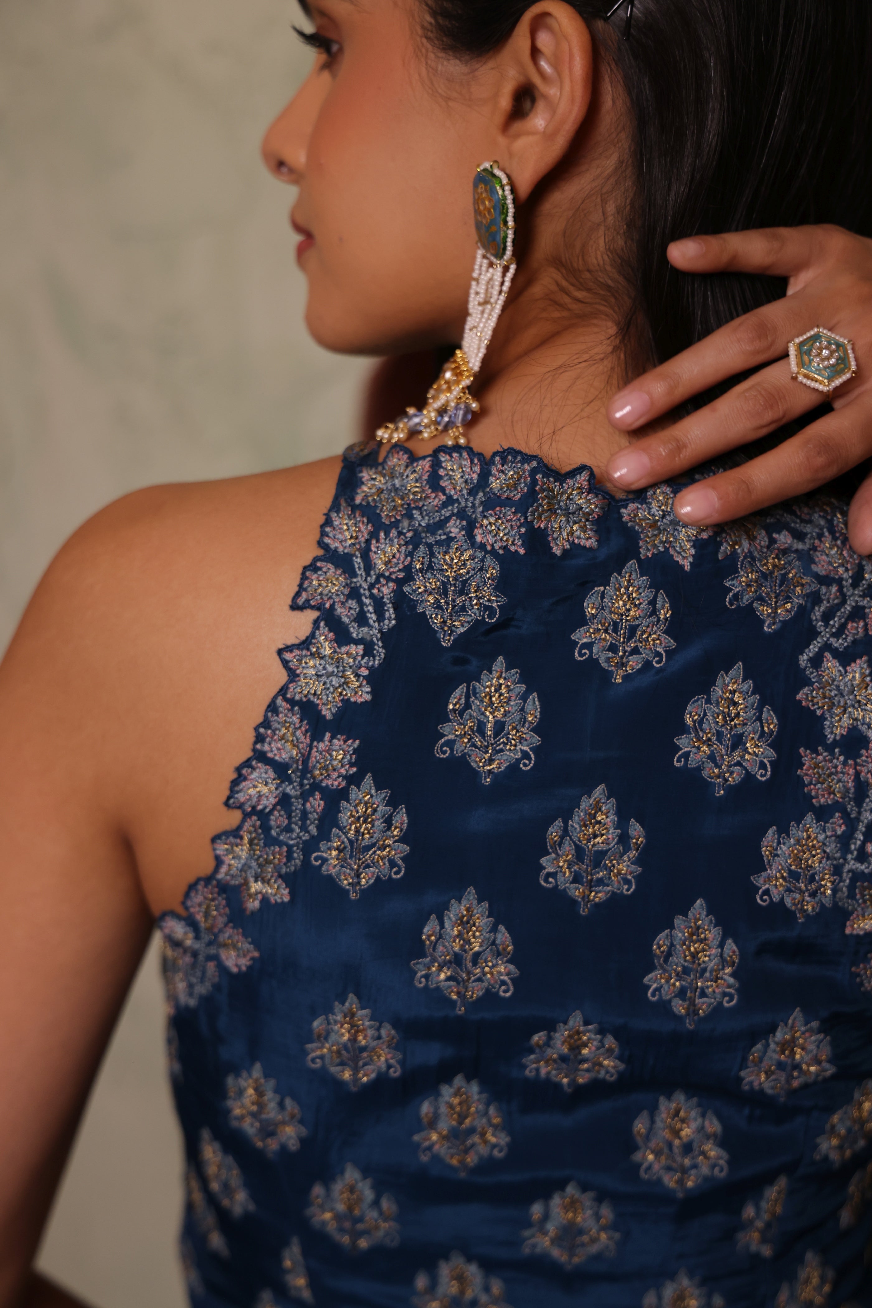 Royal Azure Sharara Set