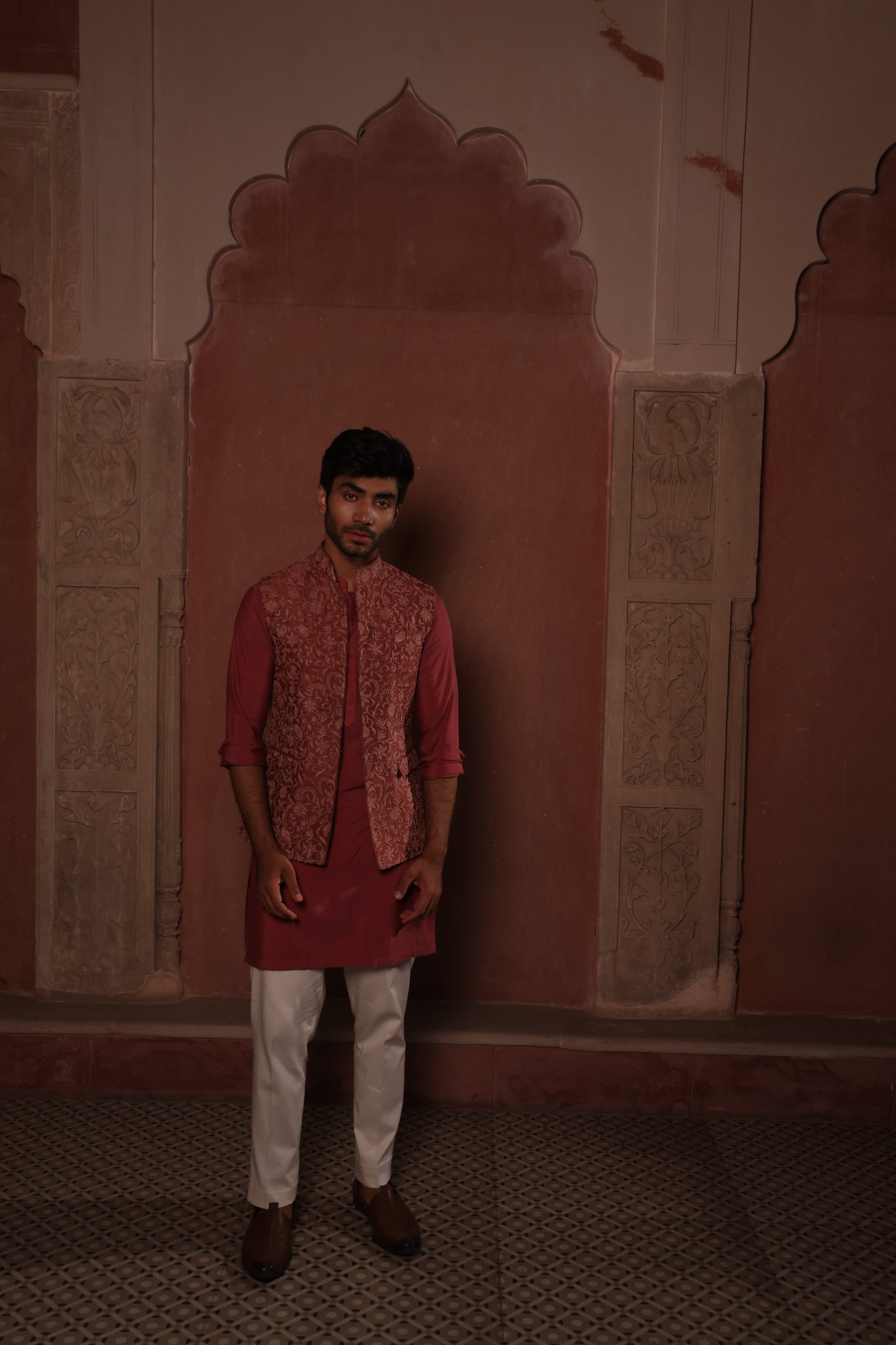 Jaipur Rosewood Waistcoat Set
