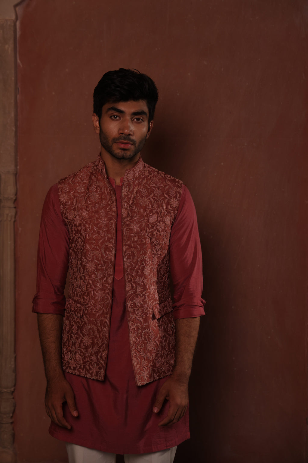 Jaipur Rosewood Waistcoat Set
