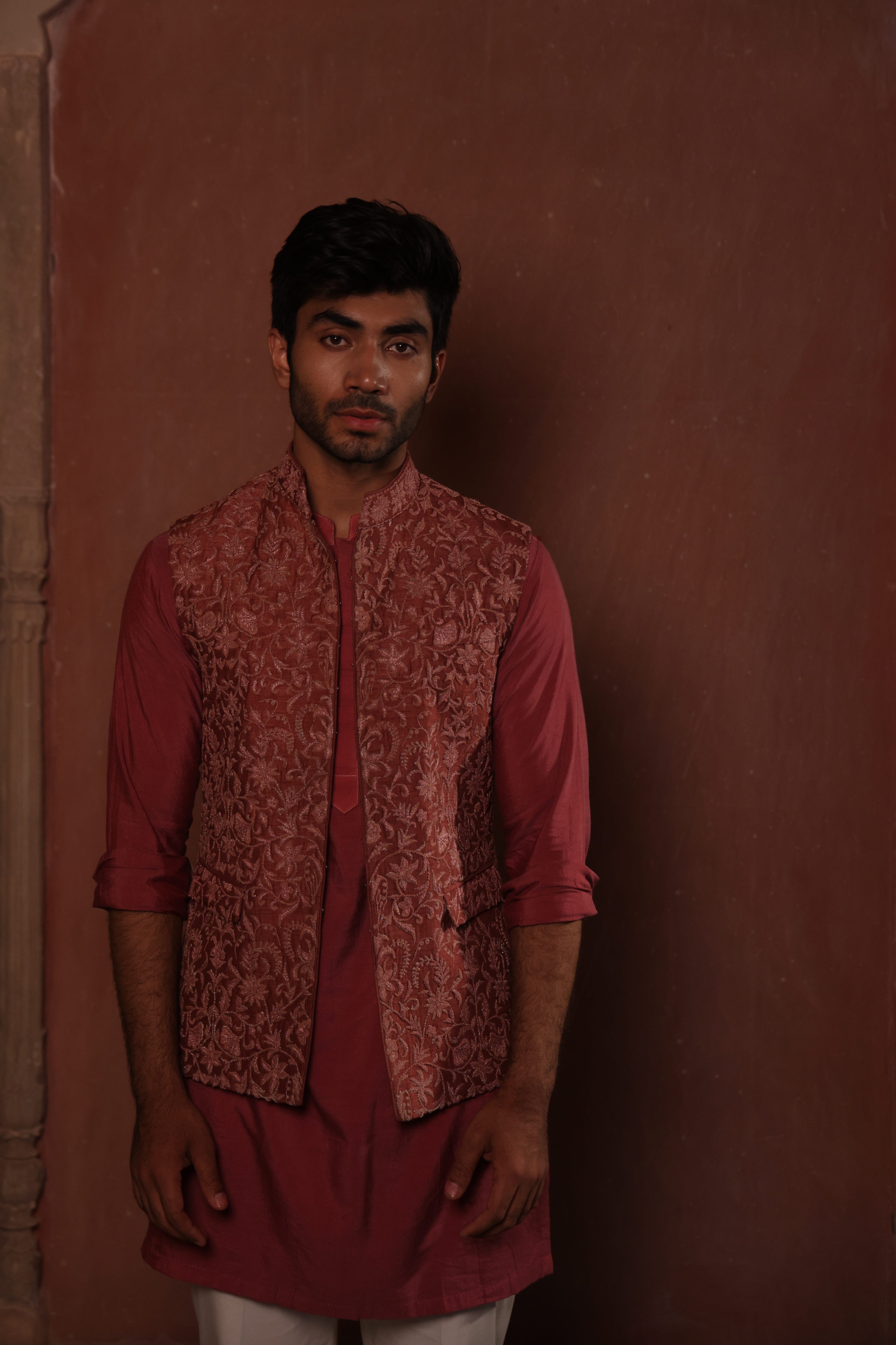Jaipur Rosewood Waistcoat Set