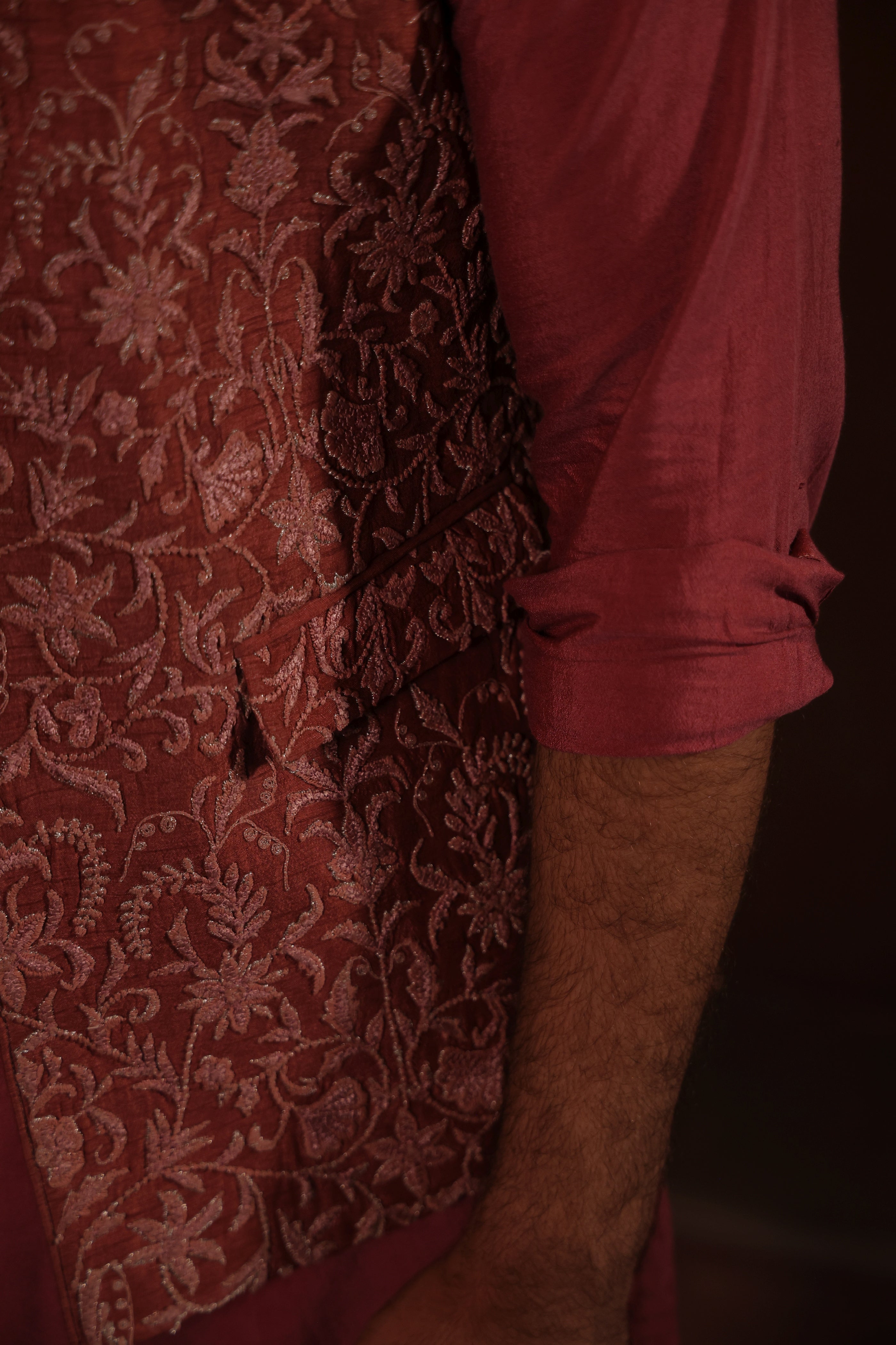 Jaipur Rosewood Waistcoat Set