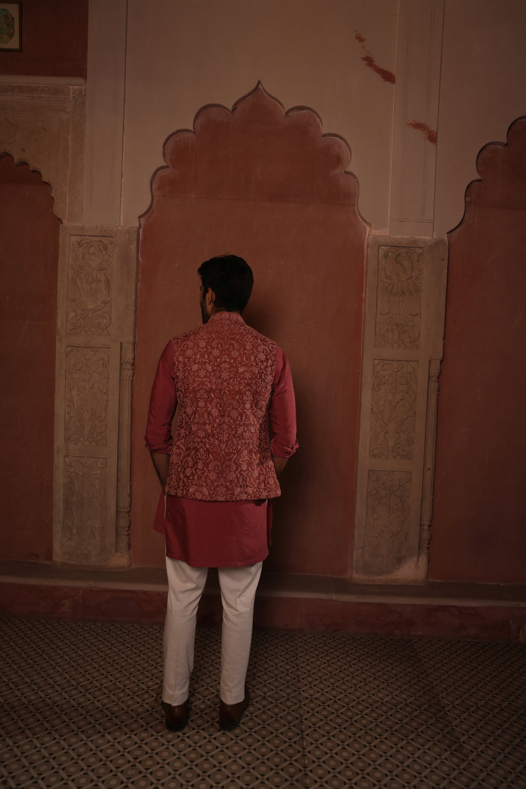 Jaipur Rosewood Waistcoat Set