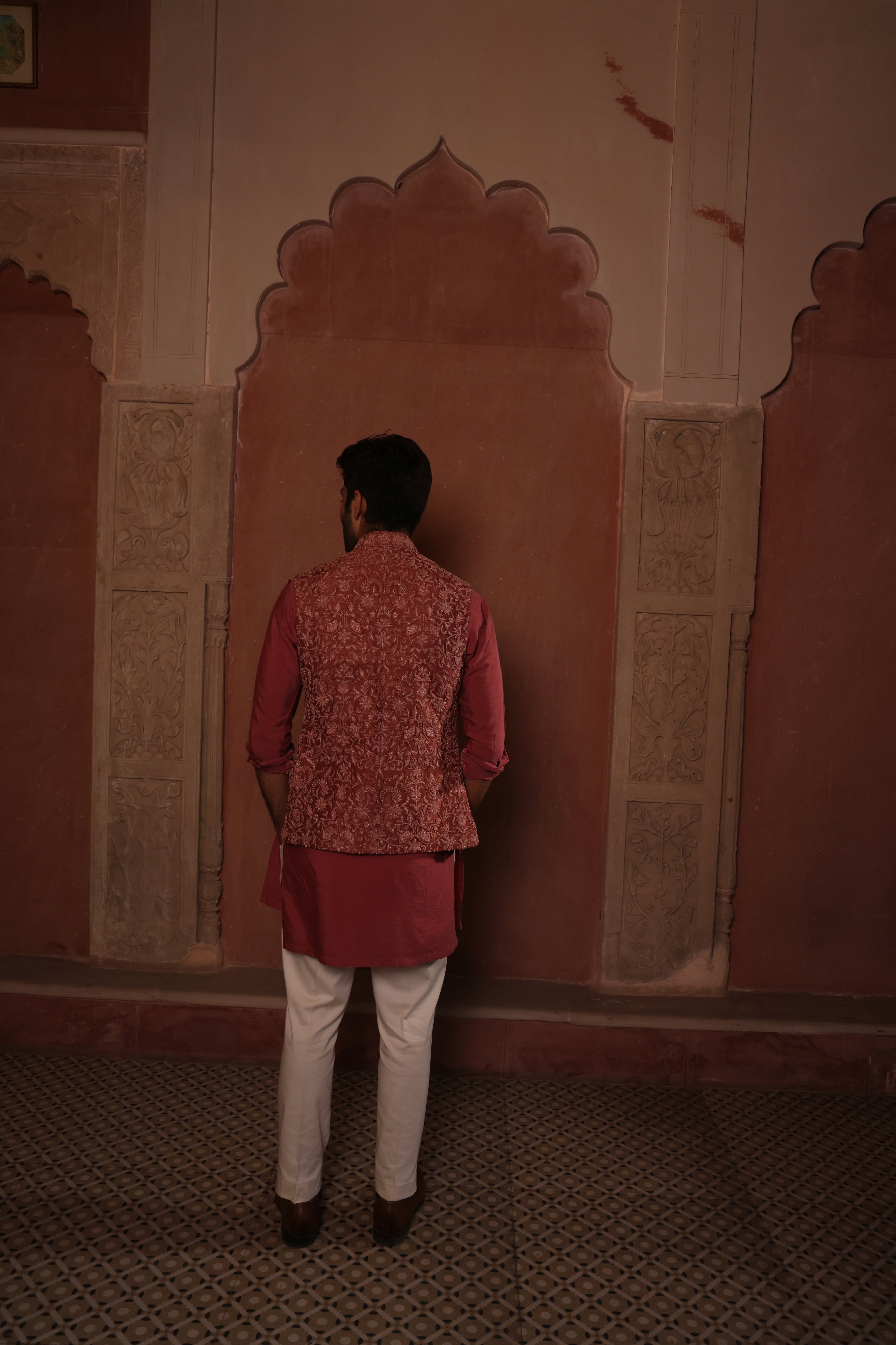 Jaipur Rosewood Waistcoat Set