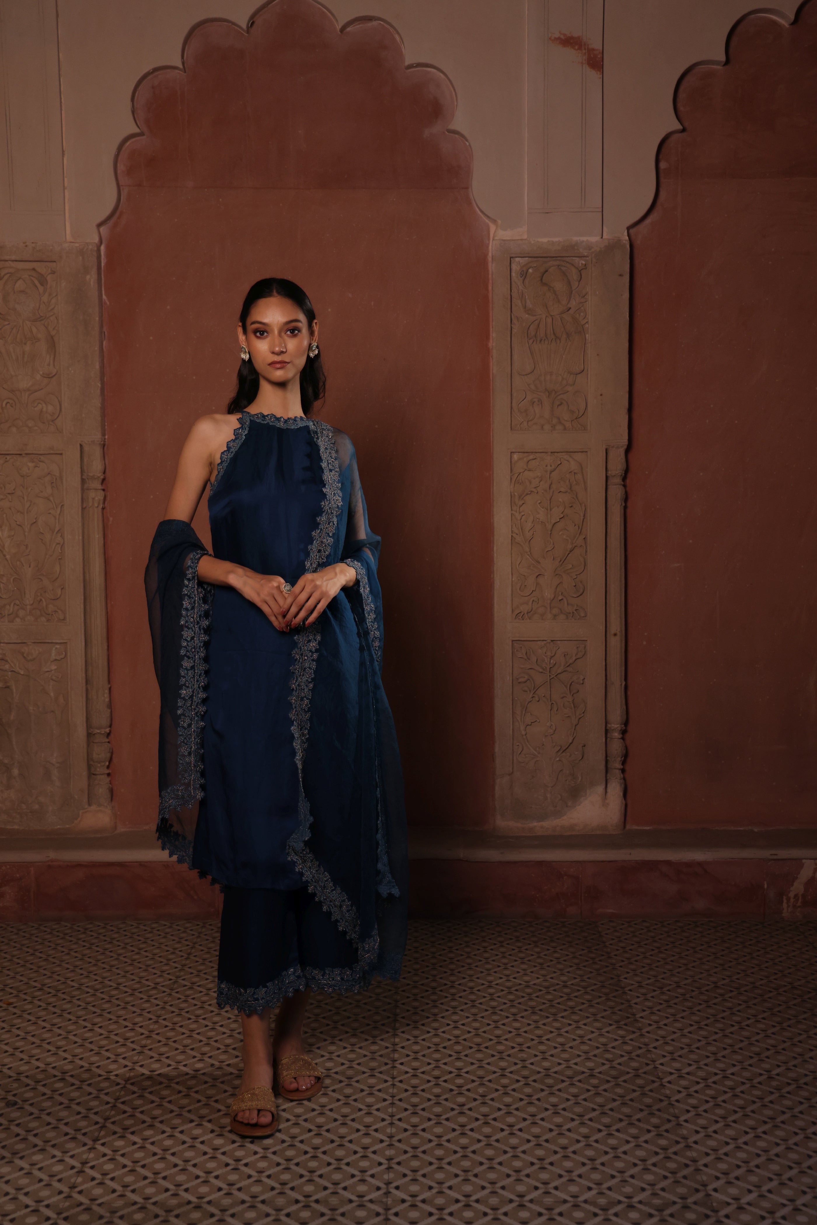 Jaipur Blue Halter Charm Suit