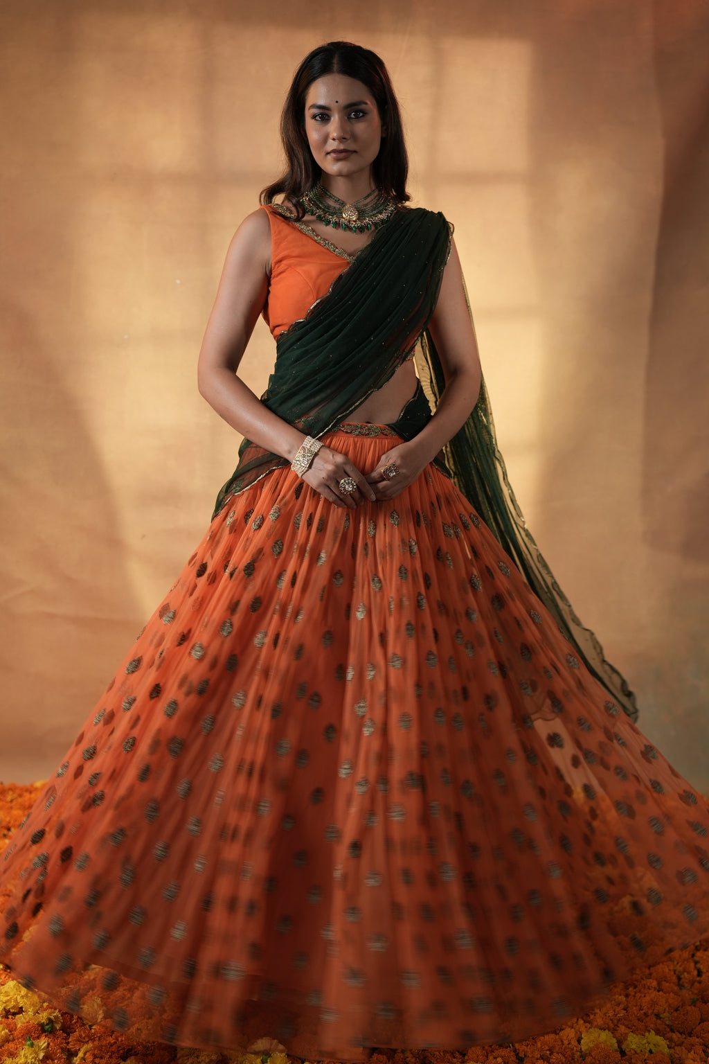 Marigold Mehfil A lehenga