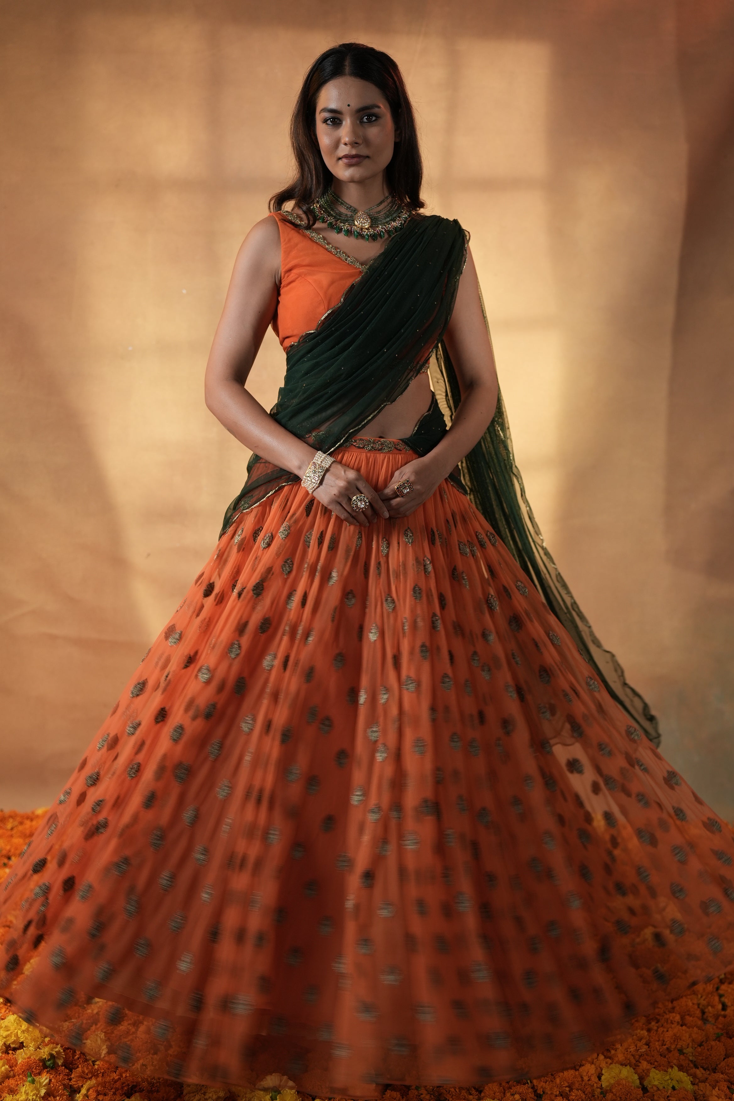 Marigold Mehfil A lehenga