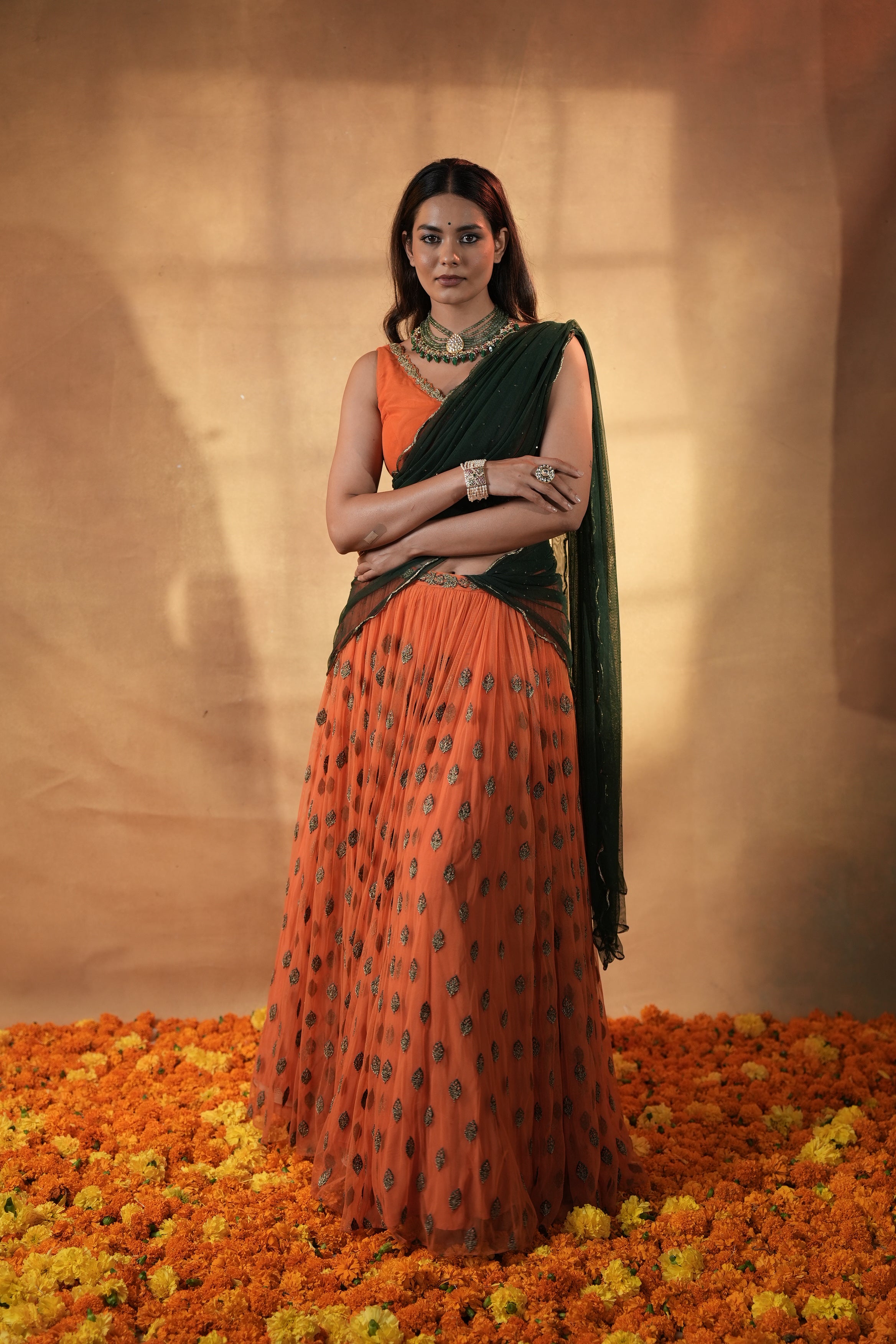 Marigold Mehfil A lehenga