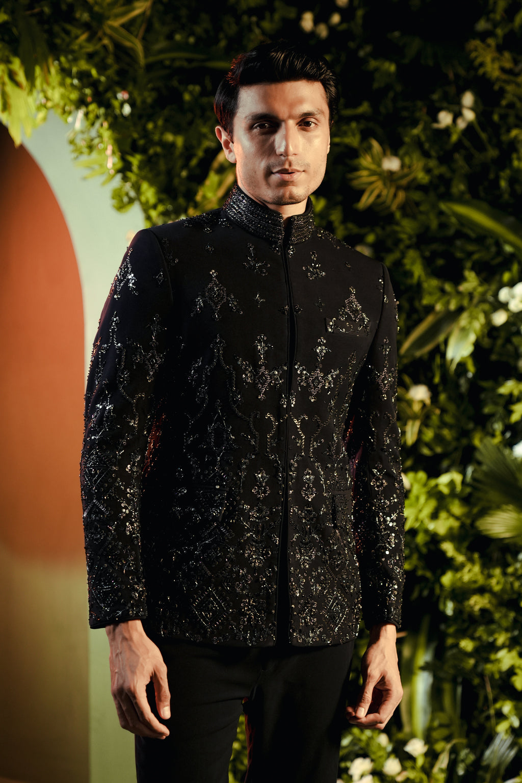 Midnight Azure A Deep Blue Bandhgala Set