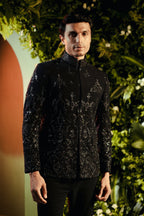Midnight Azure A Deep Blue Bandhgala Set