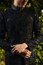 Midnight Azure A Deep Blue Bandhgala Set