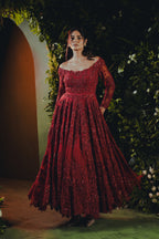 Red Reverie A Deep Crimson Gown