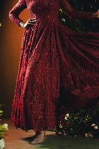 Red Reverie A Deep Crimson Gown