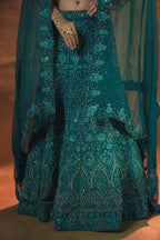 Emerald Raag A rich Teal Bridal Lehenga Set