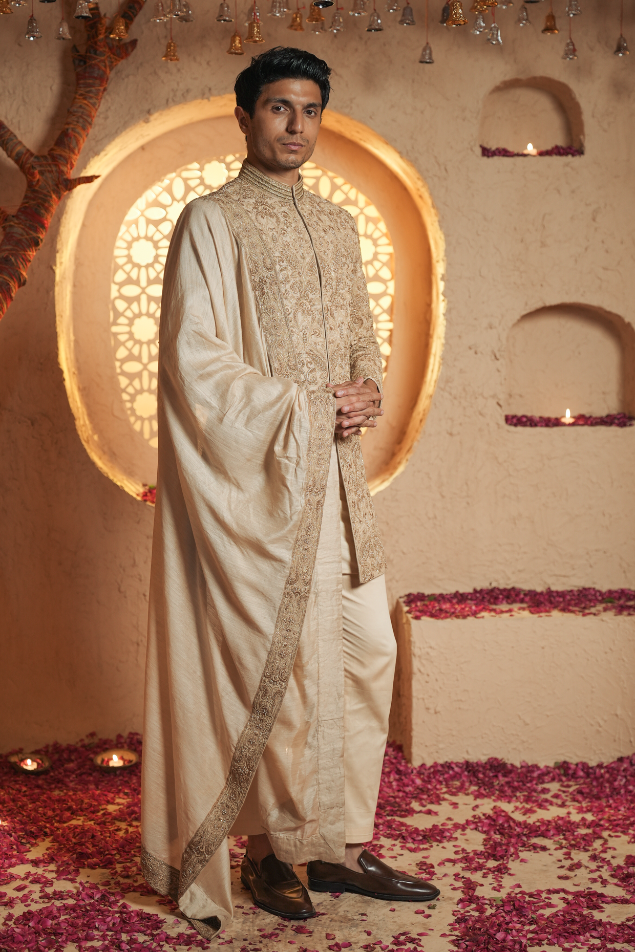 Regal Dawn An intricately Embroidered Groom Sherwani Set