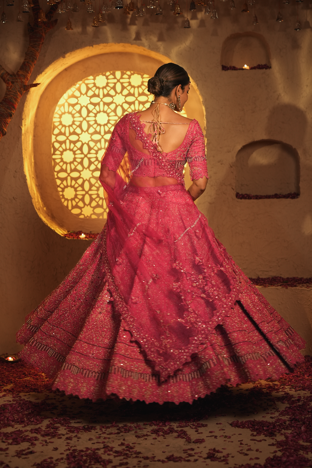 Ember Rose A striking Fuchsia Bridal Lehenga Set