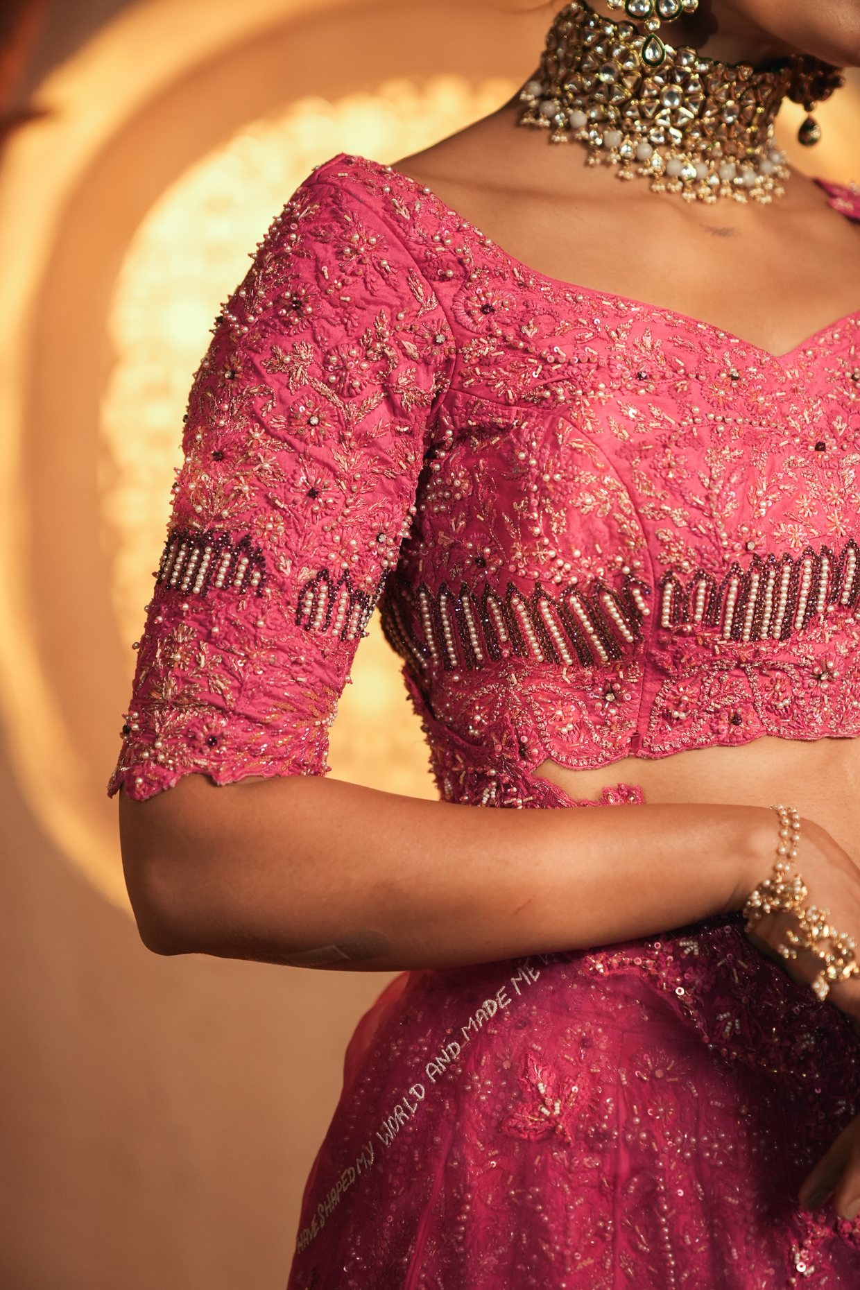 Ember Rose A striking Fuchsia Bridal Lehenga Set