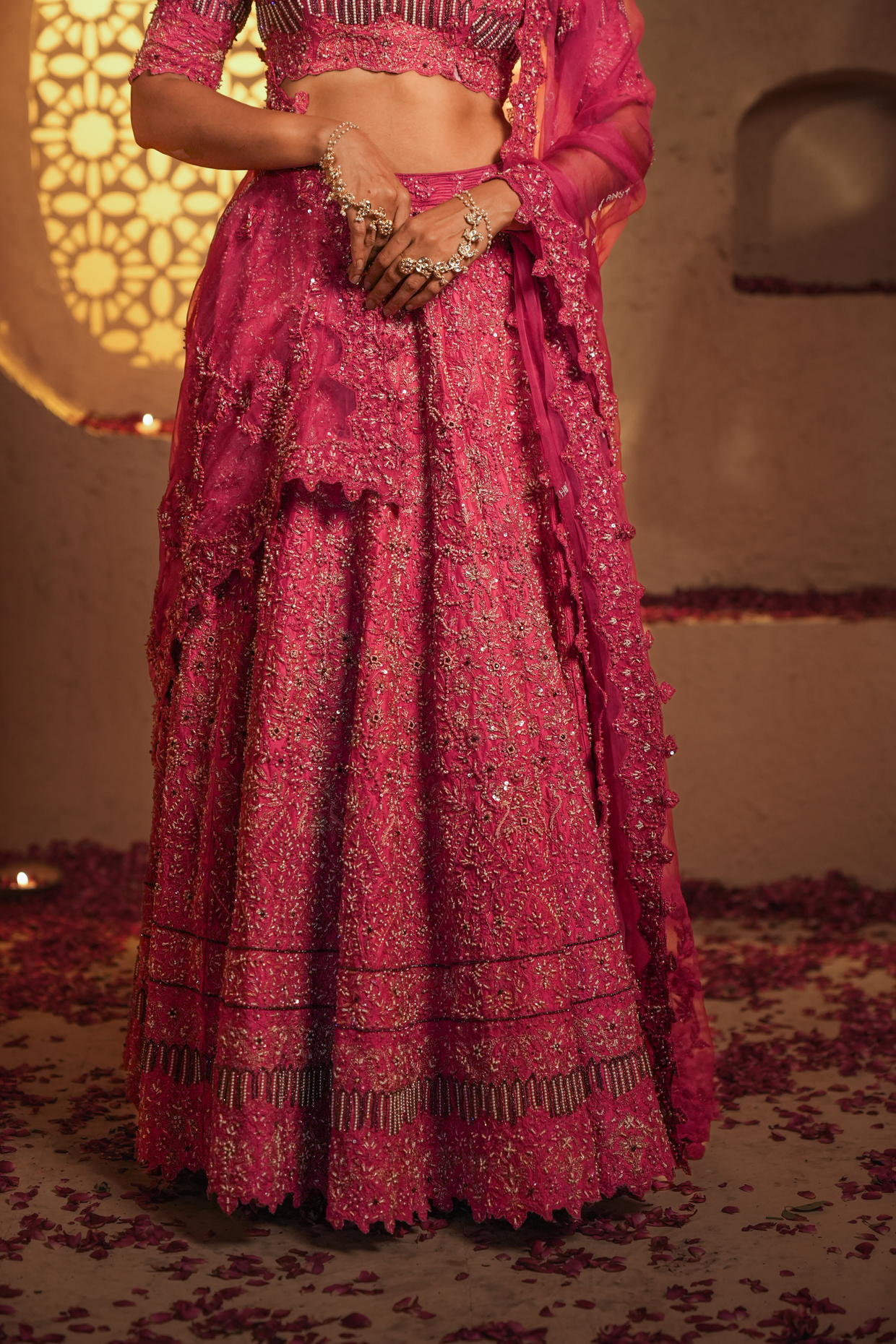 Ember Rose A striking Fuchsia Bridal Lehenga Set