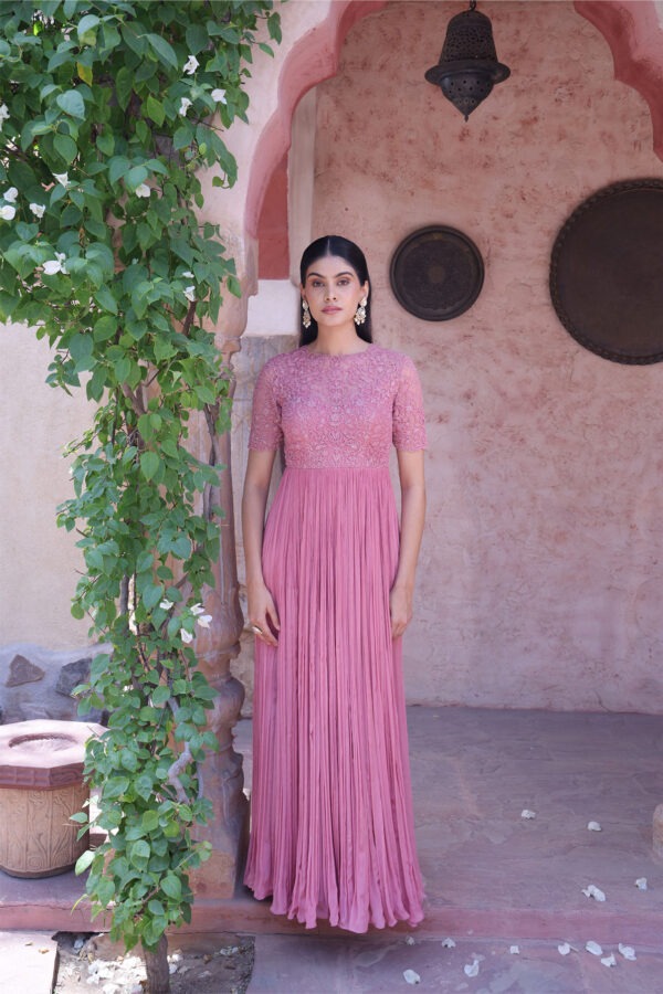 Jaipur Pink Petal Gown - Image 2