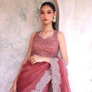 Rajasthani Rose Charm Saree