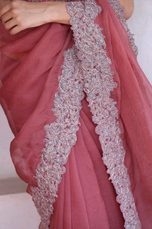 Rajasthani Rose Charm Saree - Image 4